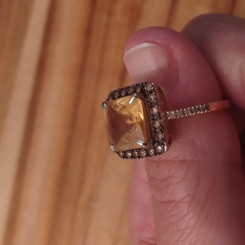 14k Citrine Diamond ring